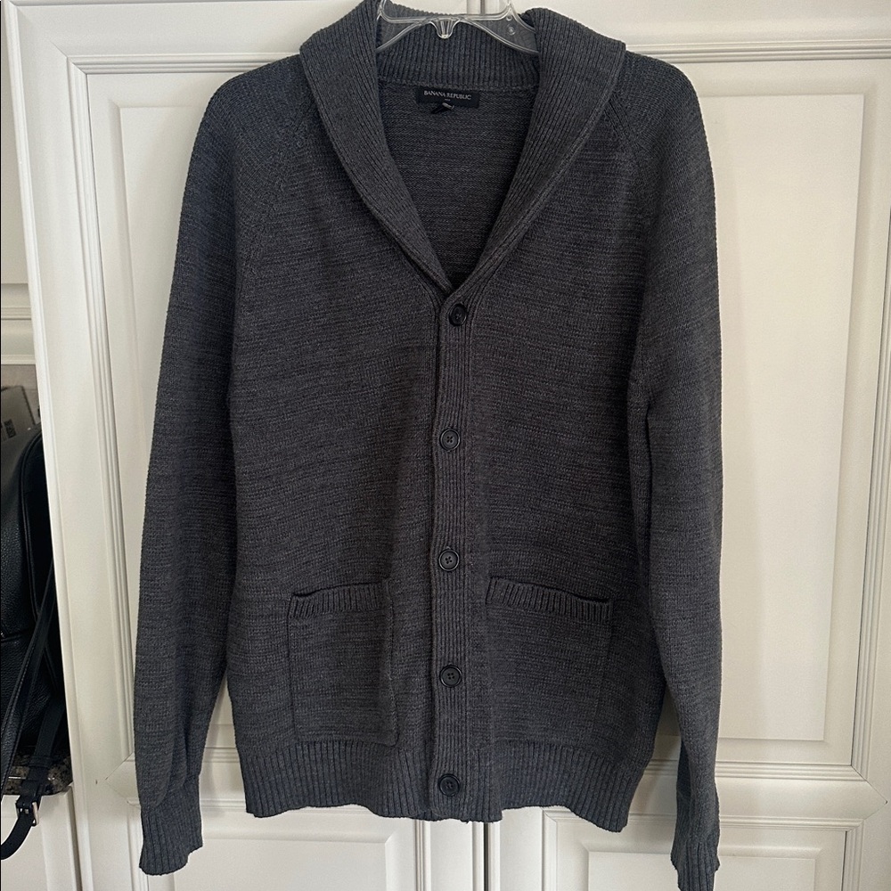 Banana Republic Charcoal Cardigan Large - Picture 3 of 4